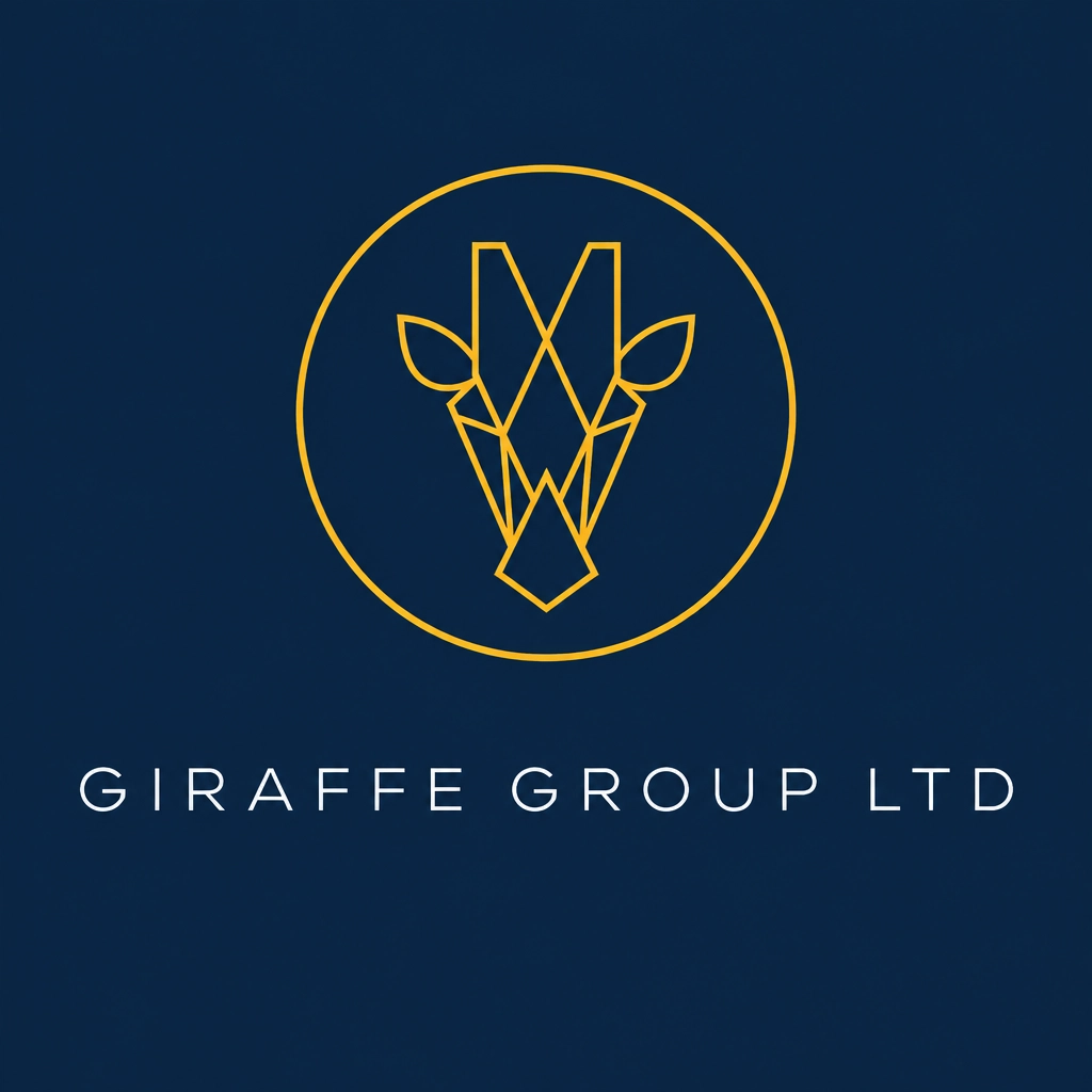 Giraffe Group Ltd logo with yellow giraffe mark and white wordmark